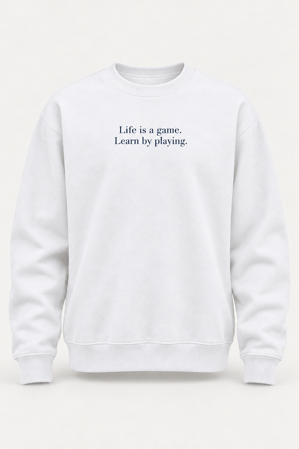 Crewneck No. 01, White / Navy