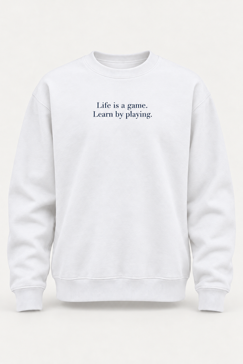 Crewneck No. 01, White / Navy